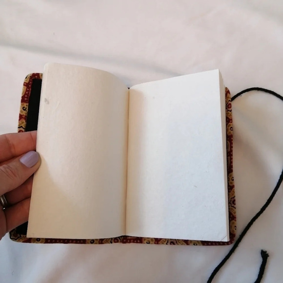 NWOT Natural Paper Plain Notebook with Soft Cover and Tie Closure - Picture 8 of 15